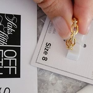 18k Vermeil encrusted chain ring - size 8